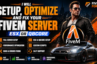 setup, optimize and fix your fivem server esx or qbcore