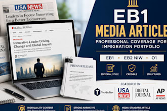 write a professional media article for eb1 or o1 visa portfolio
