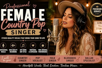 be your female country singer, pop, folk, bluegrass singer, ballad