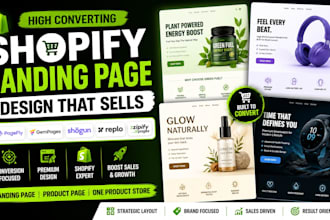 create shopify landing page, product page, pagefly, gempages design