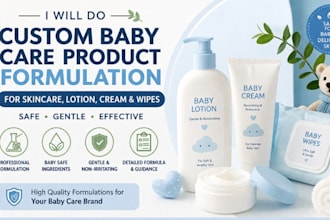 do custom baby care product formulation for skincare, lotion, cream and wipes