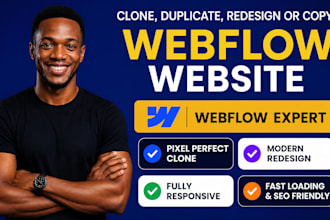 clone, duplicate or redesign webfow website, design, copy website to webflow