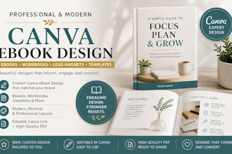 canva ebook design, ebook formatting,workbook and layout