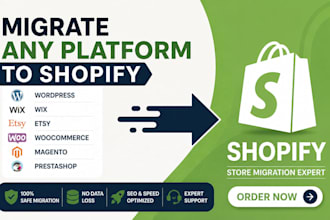 migrate wordpress wix etsy woo commerce magento prestashop to shopify