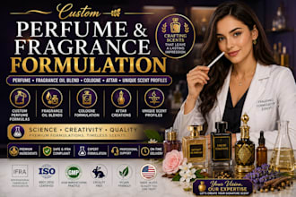 formulate perfume, fragrance oil blend, cologne, attar and unique scent profiles