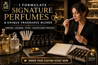 formulate perfume, fragrance oil blend, cologne, attar and unique scent profiles