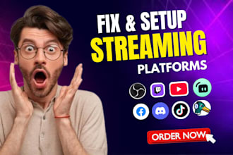 set up obs streamlabs or streamyard for professional live streaming and podcasts