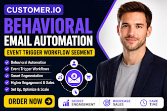 customerio behavioral email automation event trigger workflow segment