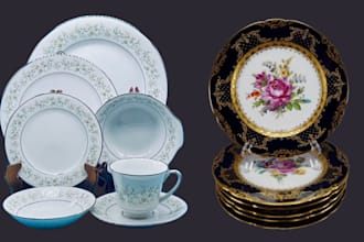 design unique ceramic dinner plate set decal art for plates mugs plastic plates
