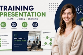 training presentation slides, webinar course powerpoint clean modern expert pro
