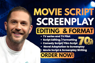 edit, format movie script screenplay stage play comedy script tv series teleplay