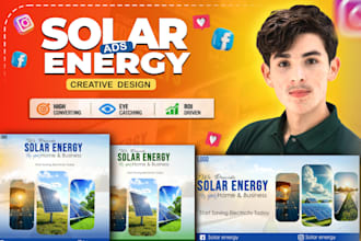 design solar panel facebook ads social media posts for solar business