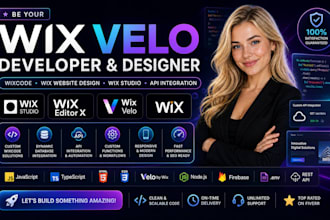 be your wix velo developer,wixcode,wix website design,wix studio,api integration
