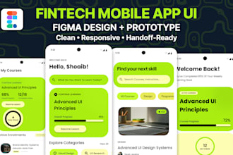 design a fintech mobile app UI UX in figma for startups and banking apps