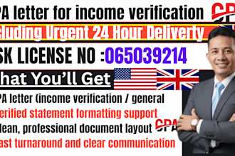 do CPA letter USA CPA letter verification mortgage USA loan CPA letter
