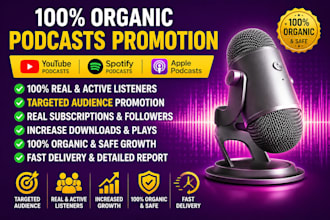 do youtube podcast promotion, spotify and apple promotion