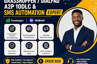 do grasshopper, dialpad a2p 10dlc registration