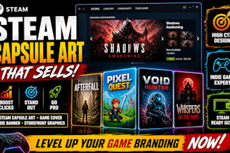 do steam capsule game cover art, steam capsule art indie game banner storefront