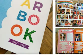 design yearbook, photobook, class memory book, graduation photo collage