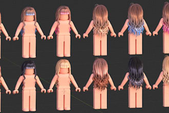 create custom roblox ugc hair, 3d model accessories, and wearables