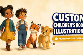 create custom children story book illustrations