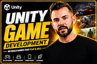 develop unity 2d 3d mobile game for android and ios