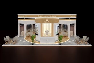 design premium 3d exhibition stand and trade show booth