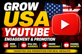 do organic USA youtube promotion USA video promotion for real audience in USA