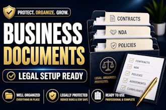 prepare and organize your business legal documents professionally