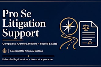 be your USA attorney for pro se litigation help and legal drafting pro se help