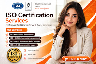 prepare iso 9001 iso 14001 iso 45001 certification compliance documentation
