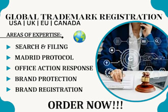 file a response to your upsto trademark office action US, UK, eu and canada