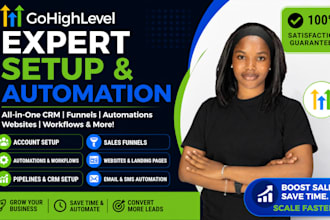 set up gohighlevel CRM, sales funnel, automation, and ai chatbot