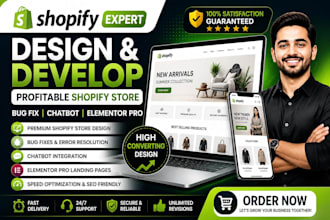 do shopify expert, design store, fix bogs, chatbot