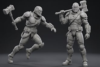sculpt 3d action figure custom poseable character zbrush stl resin printing