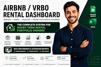 build an airbnb or vrbo dashboard, rental income tracker and occupancy system