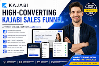 design kajabi sales funnel landing page  kajabi wesbites