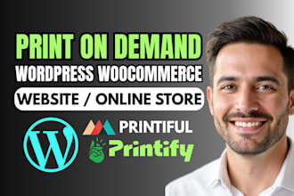create print on demand wordpress woocommerce website or online store with seo