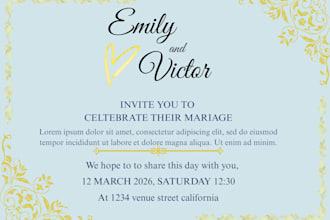custom wedding invitation ready for printing