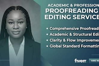 proofread and edit theses, manuscripts and academic contents