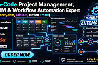 setup custom notion project management dashboard and template