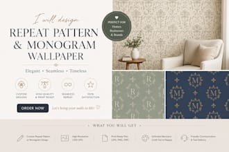 design repeat pattern using monogram for wallpaper