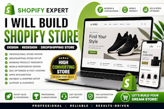 build shopify website design create shopify store dropshipping store