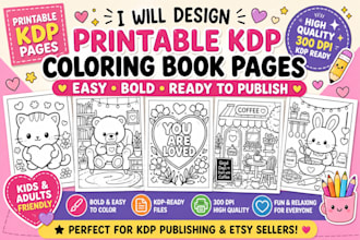 design printable KDP coloring book pages that are easy and bold