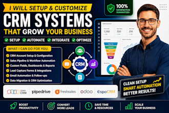 setup and automate hubspot, monday, zoho or salesforce CRM
