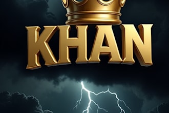 design storm tiktok dp with gold crown and your name khan  style