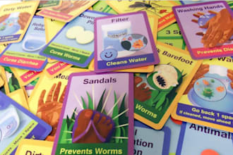 draw digital illustration kids card game design educational memory animal cards