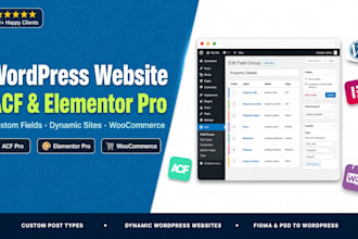 create a wordpress website design with elementor and acf or redesign website