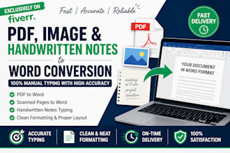 convert PDF, scanned images, and handwritten notes to word