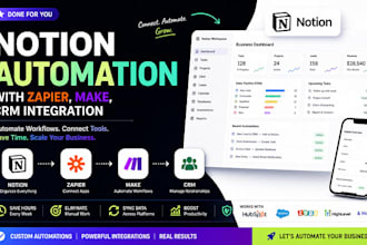 do notion automation with zapier, make, CRM integration